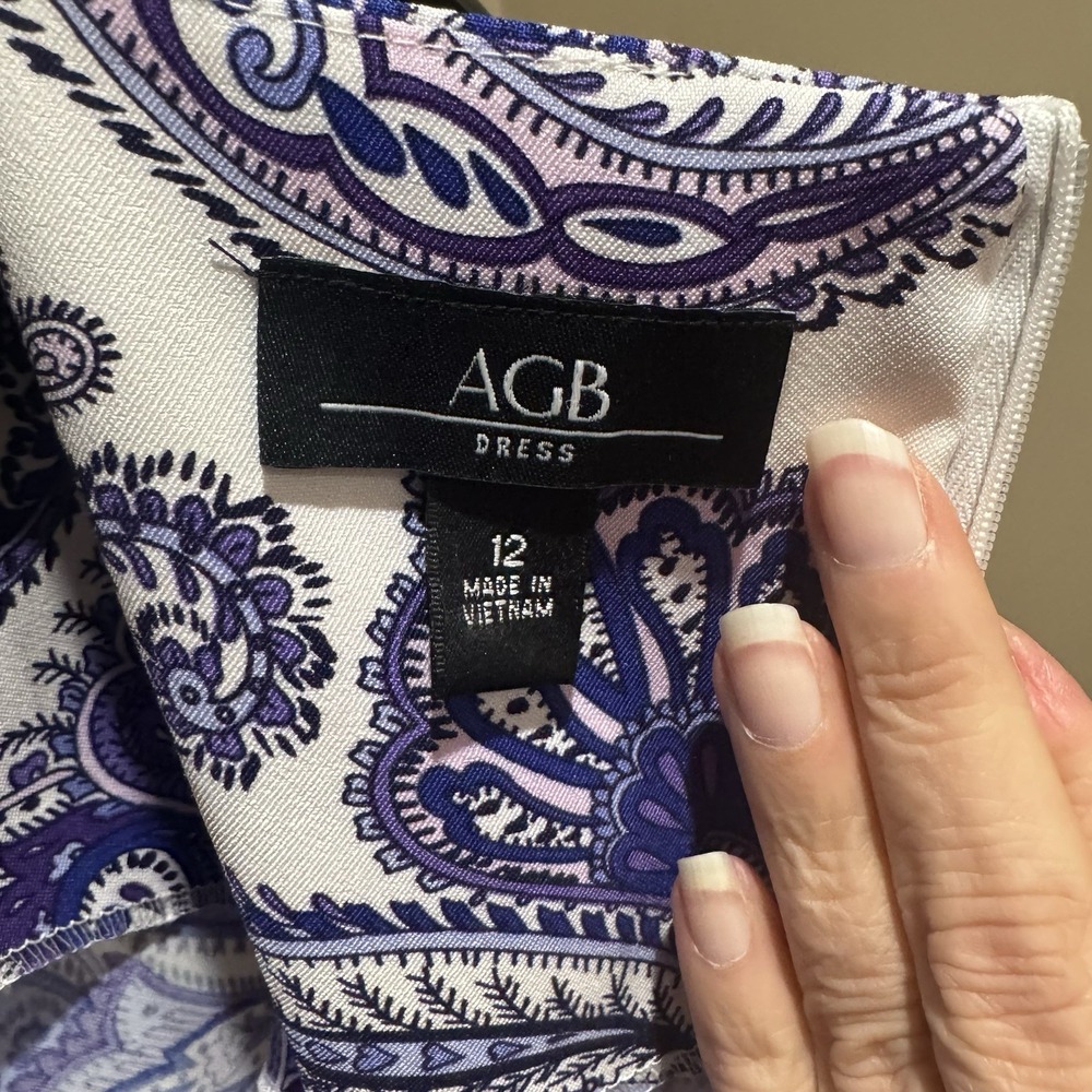 NWT Purple Paisley Sheath Dress Size 12 Preppy Boho Coastal 90s Resort Workwear - Picture 7 of 8